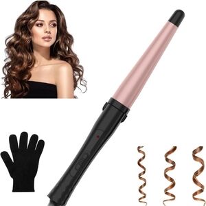 3/4" Hair Curling Wand With Heat Protective Glove